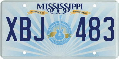 MS license plate XBJ483