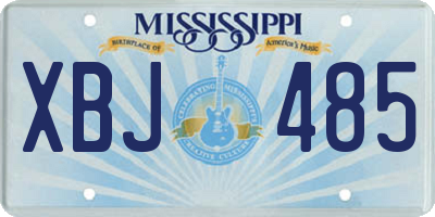 MS license plate XBJ485