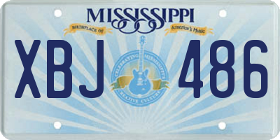 MS license plate XBJ486