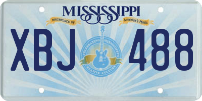 MS license plate XBJ488