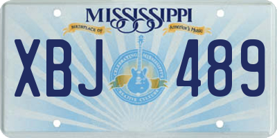 MS license plate XBJ489