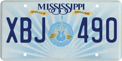 MS license plate XBJ490