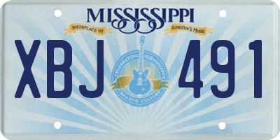 MS license plate XBJ491