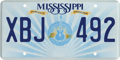 MS license plate XBJ492