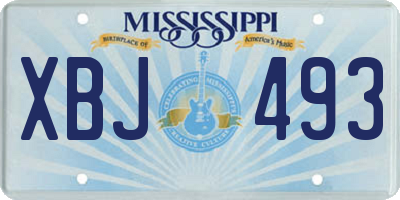 MS license plate XBJ493