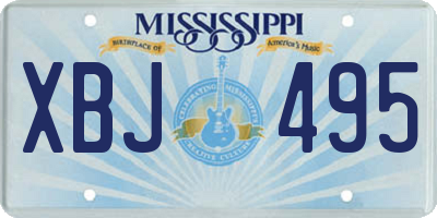 MS license plate XBJ495