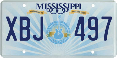 MS license plate XBJ497