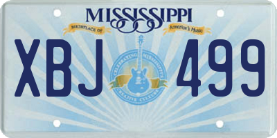 MS license plate XBJ499