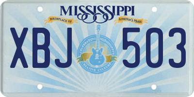 MS license plate XBJ503