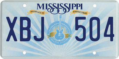 MS license plate XBJ504
