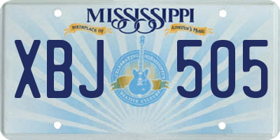 MS license plate XBJ505