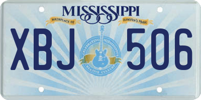 MS license plate XBJ506