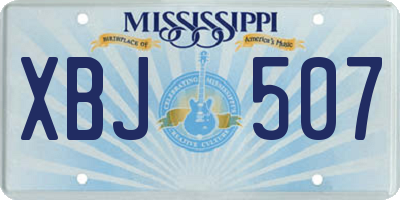 MS license plate XBJ507