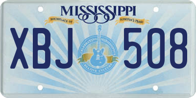 MS license plate XBJ508