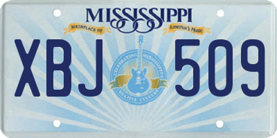 MS license plate XBJ509