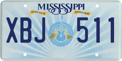 MS license plate XBJ511