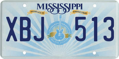 MS license plate XBJ513