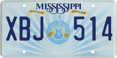 MS license plate XBJ514