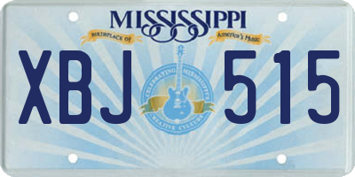 MS license plate XBJ515