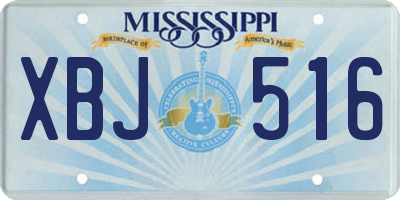 MS license plate XBJ516