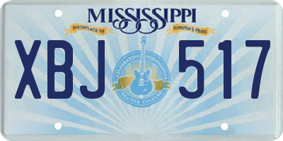 MS license plate XBJ517