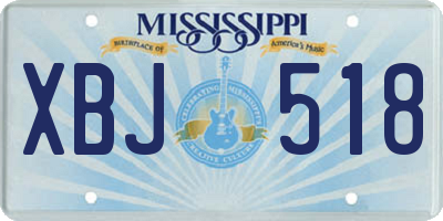MS license plate XBJ518