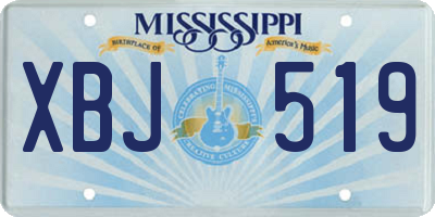 MS license plate XBJ519