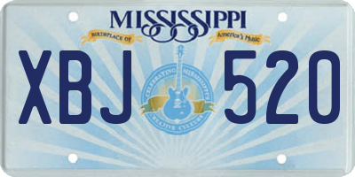 MS license plate XBJ520