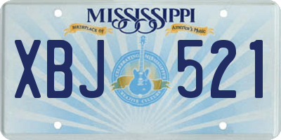 MS license plate XBJ521