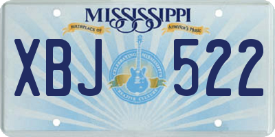 MS license plate XBJ522