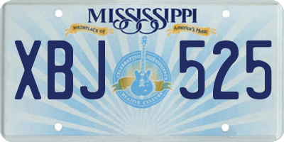 MS license plate XBJ525