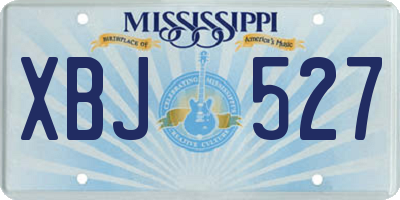 MS license plate XBJ527