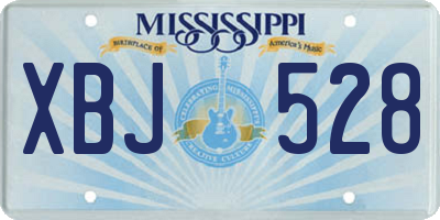 MS license plate XBJ528