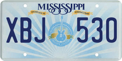 MS license plate XBJ530
