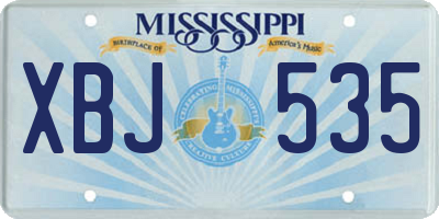 MS license plate XBJ535