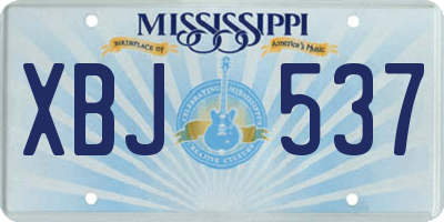 MS license plate XBJ537