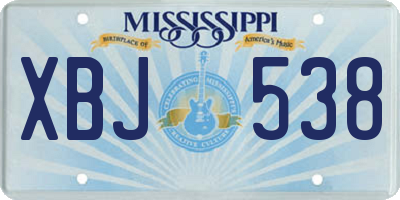 MS license plate XBJ538