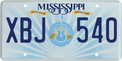 MS license plate XBJ540