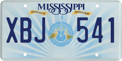 MS license plate XBJ541