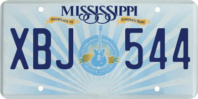 MS license plate XBJ544