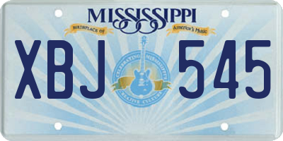 MS license plate XBJ545