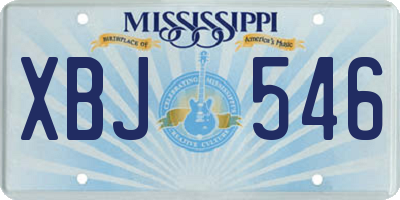 MS license plate XBJ546