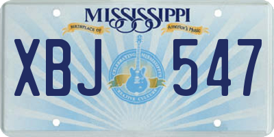MS license plate XBJ547