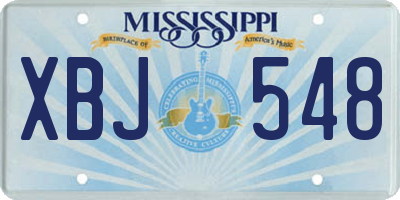 MS license plate XBJ548