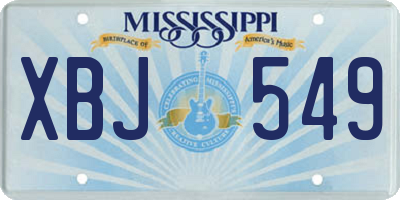 MS license plate XBJ549