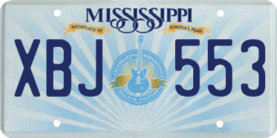MS license plate XBJ553