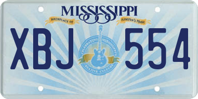 MS license plate XBJ554