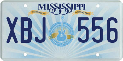 MS license plate XBJ556