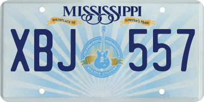 MS license plate XBJ557