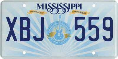 MS license plate XBJ559